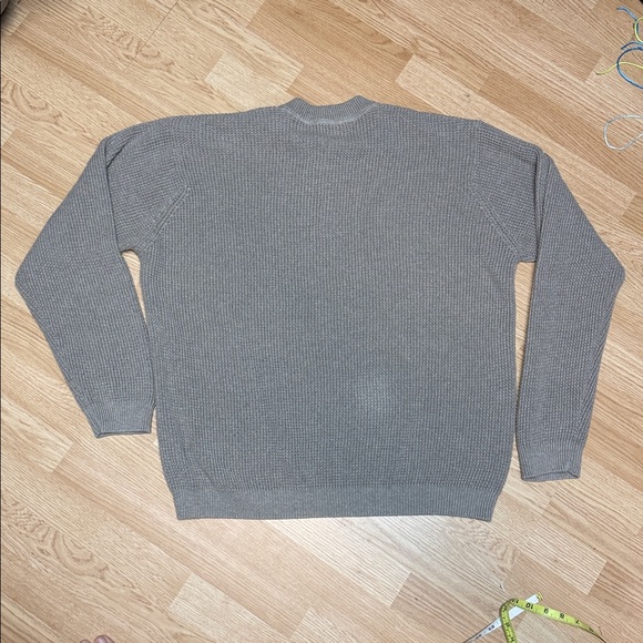 EDDIE BAUER 3XL Beige Cotton Knit Henley Sweater Classic Big Tall - Picture 5 of 7